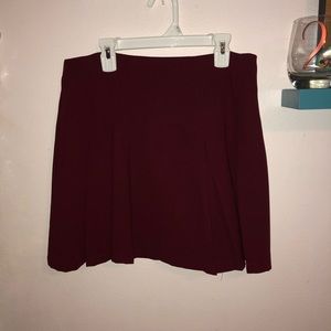 Maroon Pleated skirt